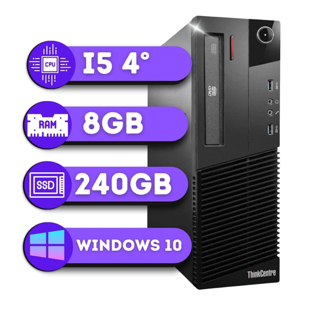 Pc Computador Lenovo Intel I5° 4500 8gb Ssd 240gb Office Trabalho Escritório Jogos Office Comercio m92
