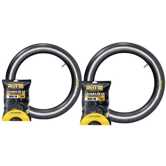Kit 2 Câmara Ar Moto Pneu Aro 18 Moto Cg Titan Rotta 125/150.