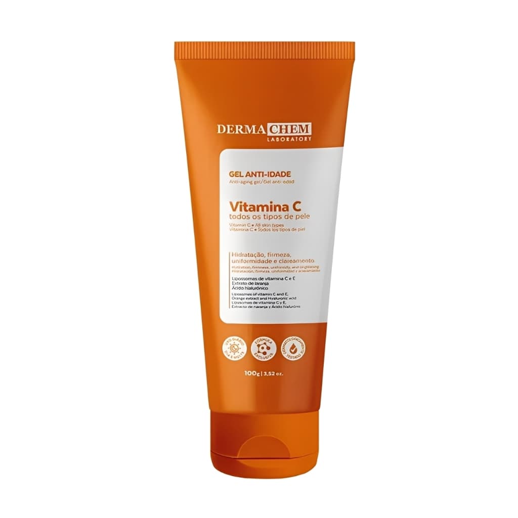 Gel Anti Idade Dermachem 100g Vitamina C Uso Diário Hidrata e ajuda no Clareamento
