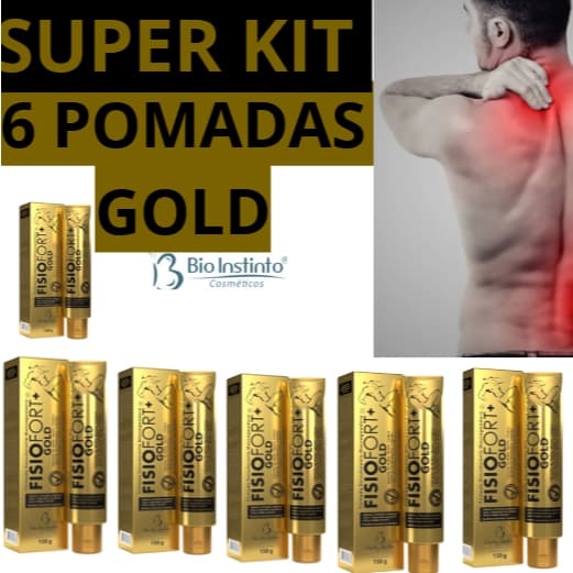 💪🌿 KIT COM 6 UNIDADES – POMADA  MASSAGEADORA FISIOGOLD Mais alívio, mais bem-estar