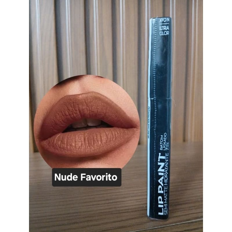 Batom Líquido Semi Matte Hidratante Avon 7ml Cor Nude Favorito Validade 09/27