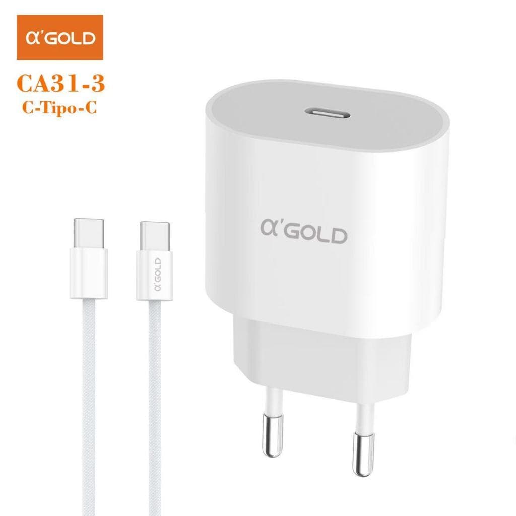 Carregador Turbo 30W A'Gold CA31-3 Cabo TIPO-C TIPO-C 6,1A PD 3,0 USB-C carregamento rapido