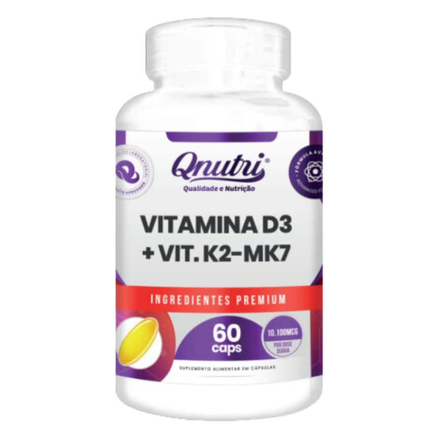 VITAMINA D3 + VITAMINA K2 60CAPS - QNUTRI