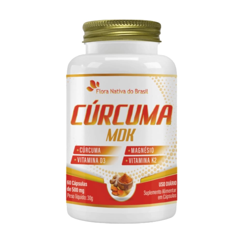 Cúrcuma Mdk (magnésio + Vitamina D3 + Vitamina K2 60 Caps