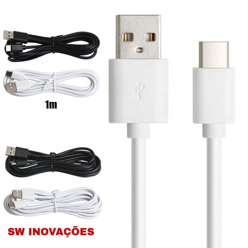 Cabo de Carregador USB Carga Rápido Reforçado V8  / Tipo C /  iPhone 1M Universal