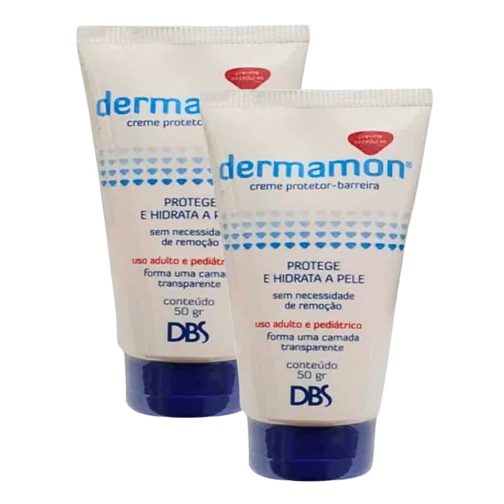 Kit 2 - Dermamon Creme Barreira Proteção e Hidratação Da Pele Adultos e Crianças - 2x50g