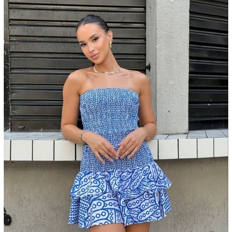 Vestido curto feminino paty- vestido Grécia zaya