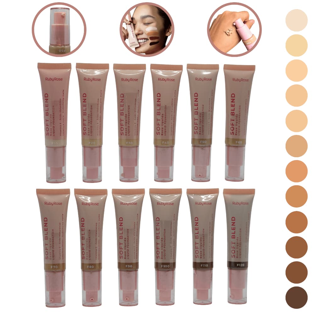 Base liquida Soft Blend Acabamento Matte by Ruby Rose