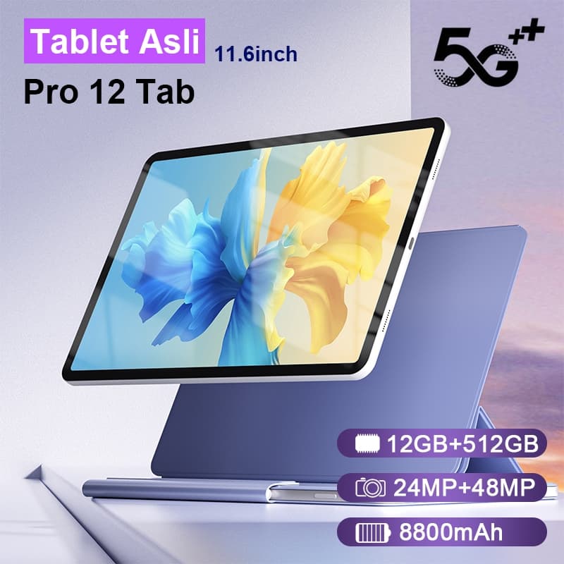 Tablet Pro12 , 12 GB de RAM + 512 GB de ROM,11.6  polegadas, Android 13 , 8000mAh Bateria