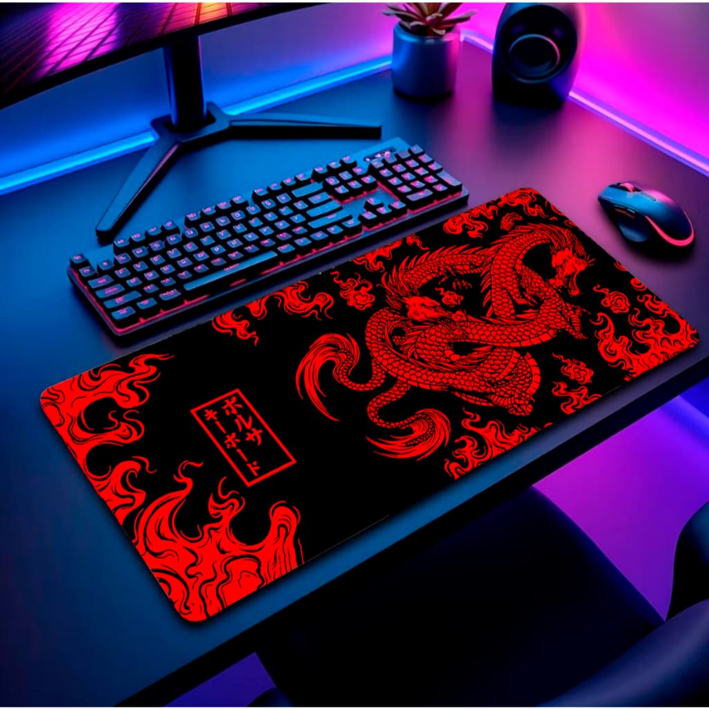 Mouse Pad Gamer Grande RGB Personalizado Ergonômico com Apoio Antiderrapante para PC e Notebook