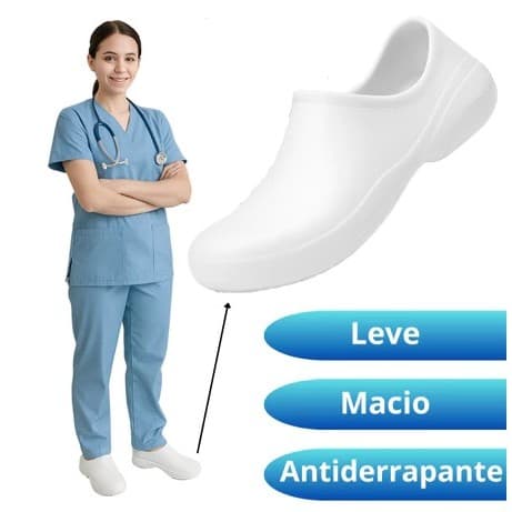 Sapato Feminino Ortopédico Hospitalar Confortavel Macio