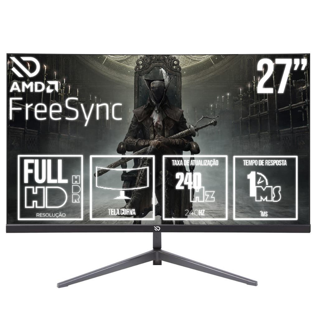 Monitor Gamer 27″ Curvo VA HDR FULL HD 1920×1080 240Hz 1Ms Com Som (DXMO27CF240S)