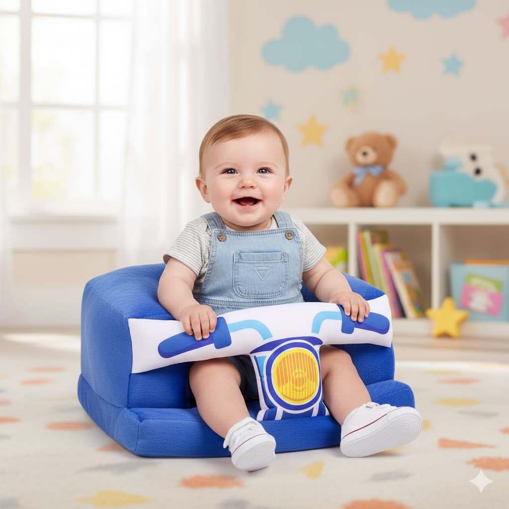 Cadeirinha de Bebê Estofada Apoio Sentar 3-8 Meses Sofázinho Assento Multiuso Menino e Menina Confortável