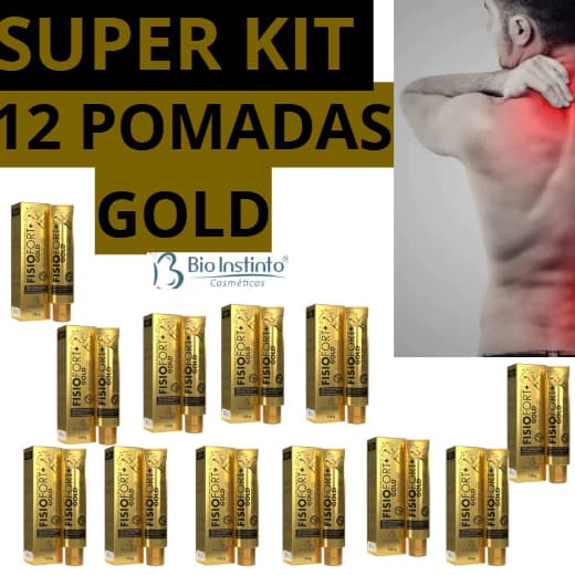 Super Kit Pomadas Fisiofort Gold 150g – Dores Musculares, Pernas Cansadas, Relaxante Corporal