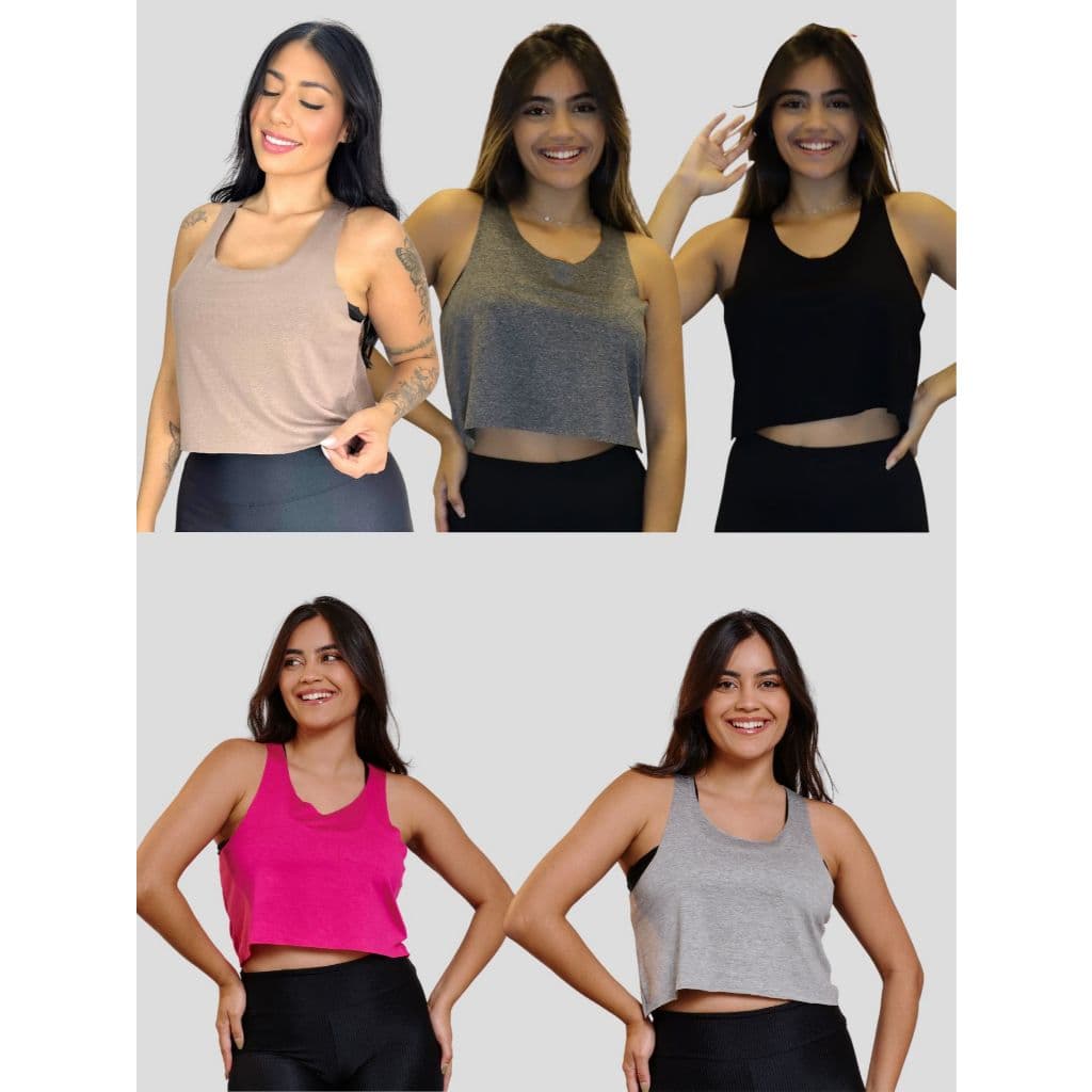 Kit 3 Cropped Regata Academia Fitness 10828
