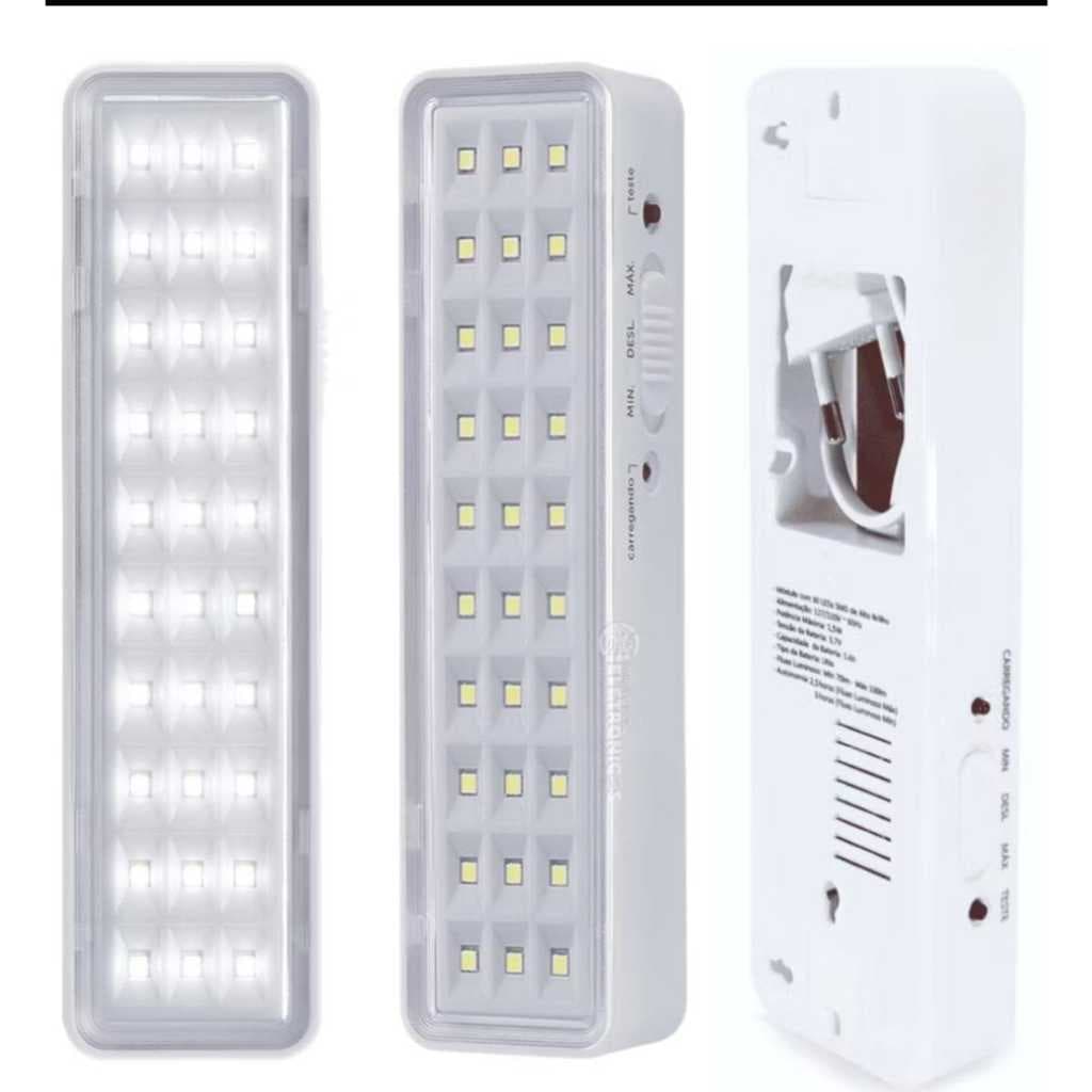 Luminária Emergência Portáteis 30 Leds 2w  Bivolt -Iluminação - Fonte do Led