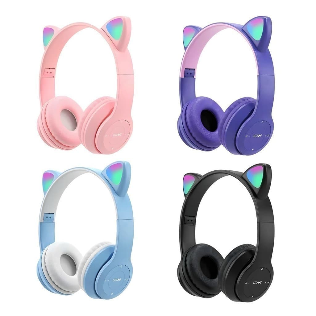 Fone Bluetooth Gatinho STN-28 com Luz LED – Sem Fio e Estiloso