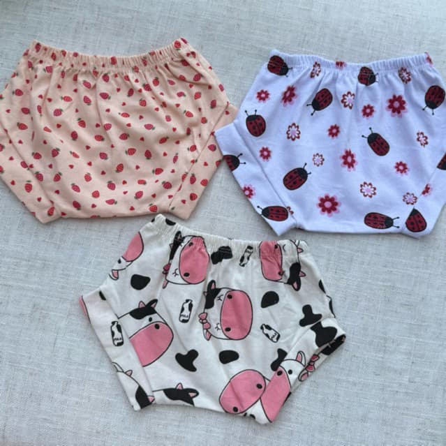 Tapa Fralda calcinha tampa fralda calcinha infantil recém nascido short bebê menina kit 3 100% algodão
