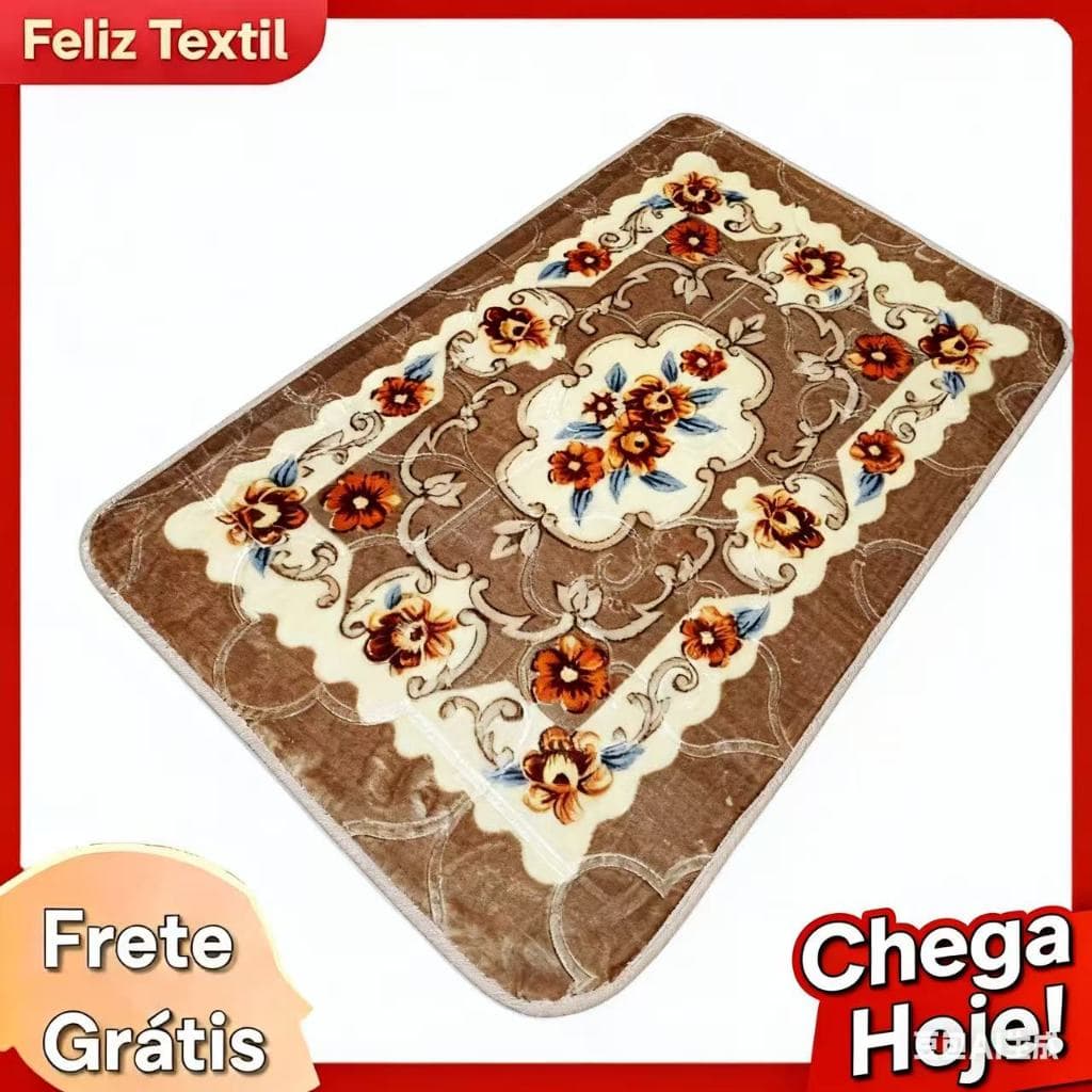 Tapete Desenhado De Floral 60×90 Antiderrapante Para Quartos, Sala