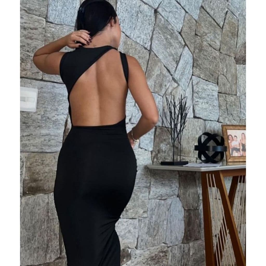 Vestido Feminino Estiloso Gringa Costa Aberta Lançamento Vestidos Chique Balada Suplex Luana
