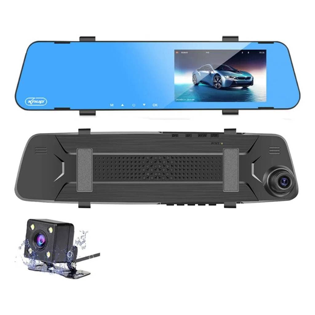 Espelho Retrovisor DVR Carro Full HD 1080P Câmera Dianteira e Traseira Visão Noturna