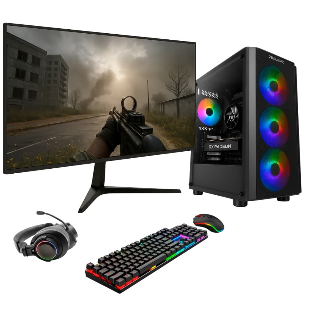 PC Gamer BluePC FRAG, Intel Core i5 12400F, RX 6600 8GB, 16GB, SSD 512GB, Monitor 23"- PGBP-FRA254