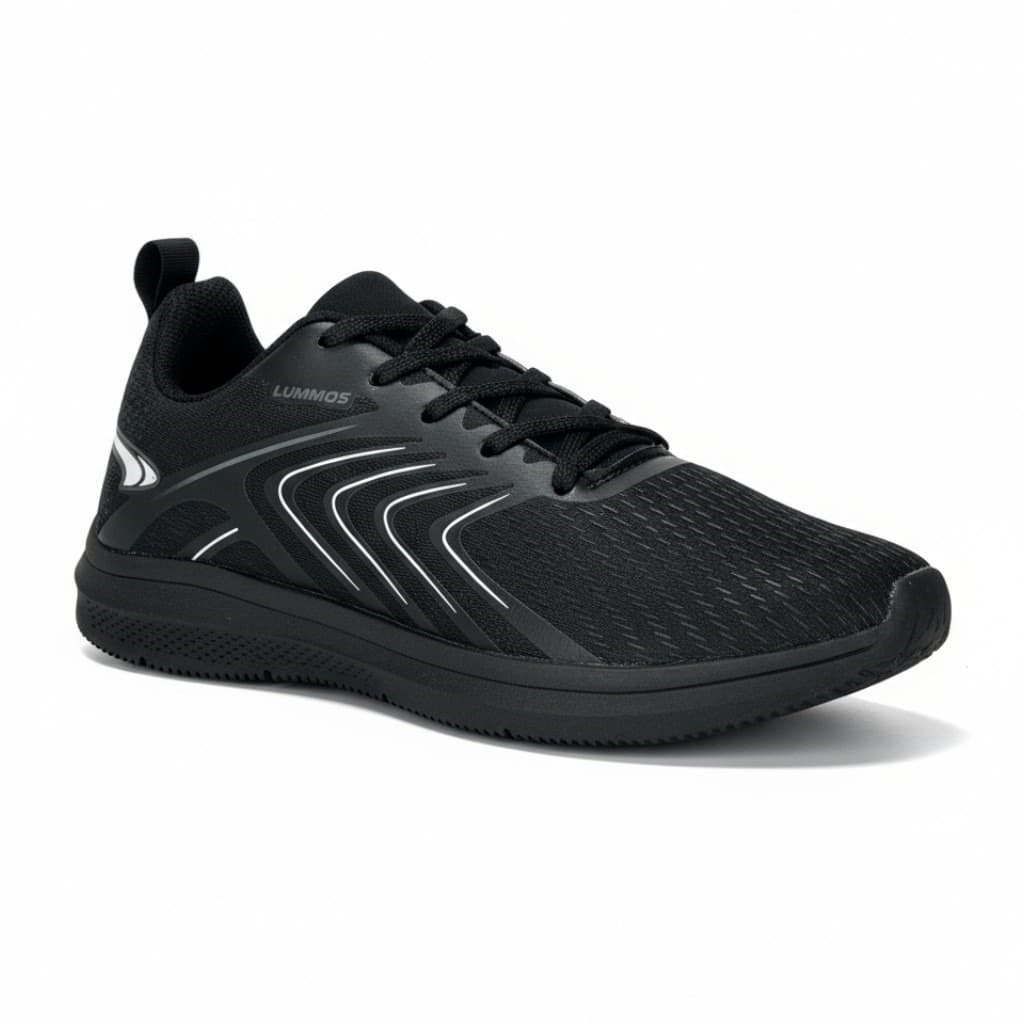 Tênis Esportivo Masculino/Feminino Lummos Preto – Leve, Confortável e Antiderrapante