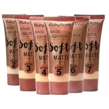Base Líquida Alta Cobertura Soft Matte Bege Ruby Rose HB-8050