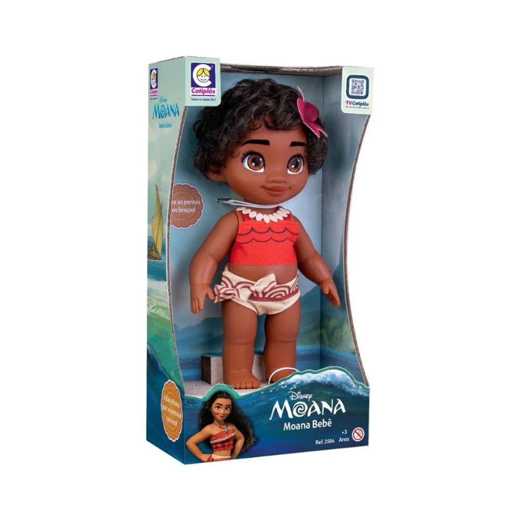 Boneca Princesa Moana Disney Articulada Vinil Macio Cotiplas