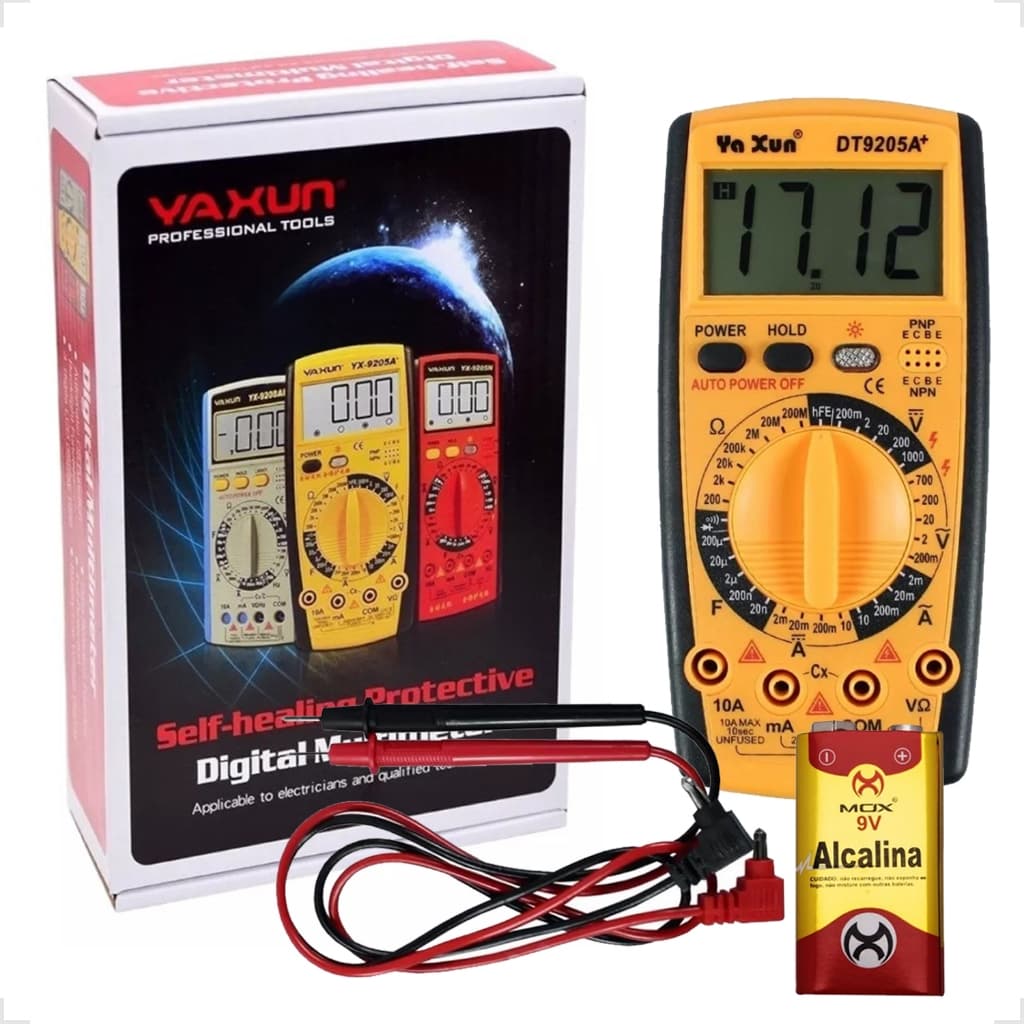 Multímetro Profissional Tester Multitester Digital Eletrônico Desligamento AutomáticoYAXUN YX9205A+