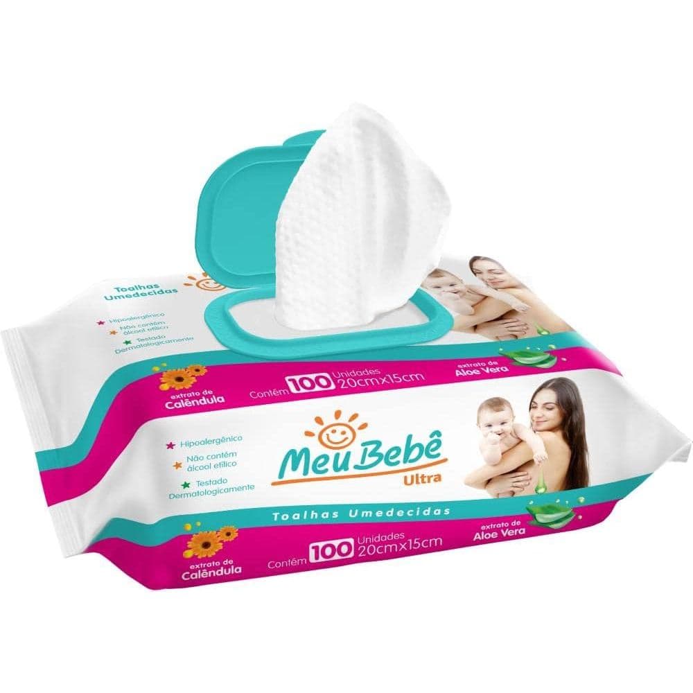 Toalha Umedecida, dupla  Bebê Ultra 50 Folhas dupla, perfume suave