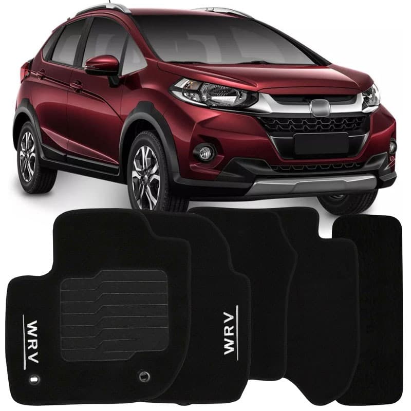 Tapete Carpete Wrv 2017 à 2021 Logo Bordado Jogo 5 Peças Personalizado Automotivo