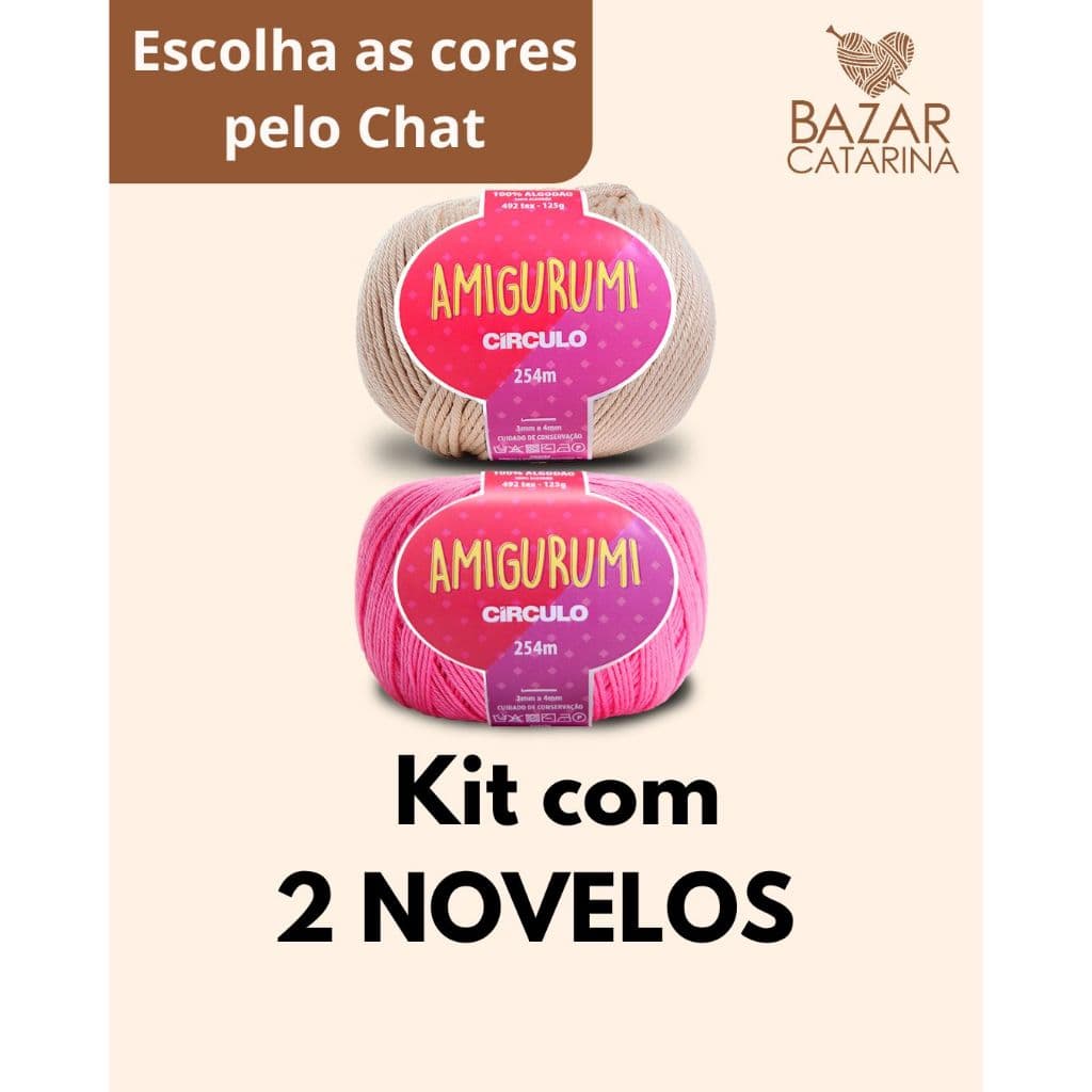 Fio Amigurumi Kit com 2 unidades Linha para crochê 100% algodão da Círculo