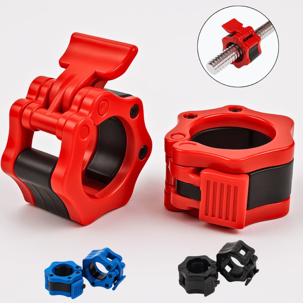 Par de Presilhas 25mm Barra de Academia Musculação - Clip Trava Rápida Jaw Lock Halter Pequeno 2,5cm