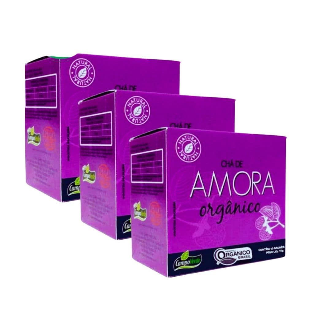 kit 3 cx  Chá de Amora 100% Natural - Orgânico ( 30 sachês) - Campo Verde