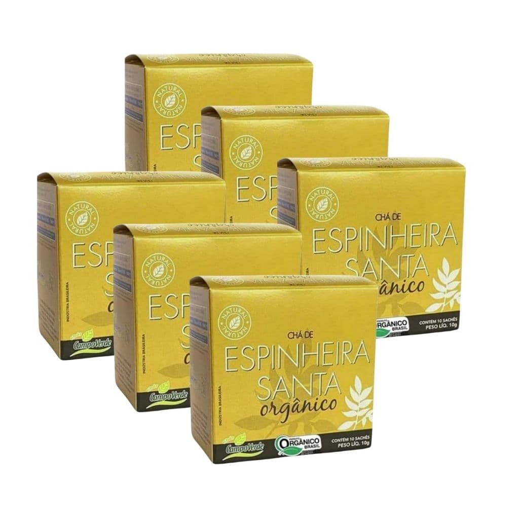 KIT 6 CX chá Espinheira Santa 60 sachês orgânico Campo Verde