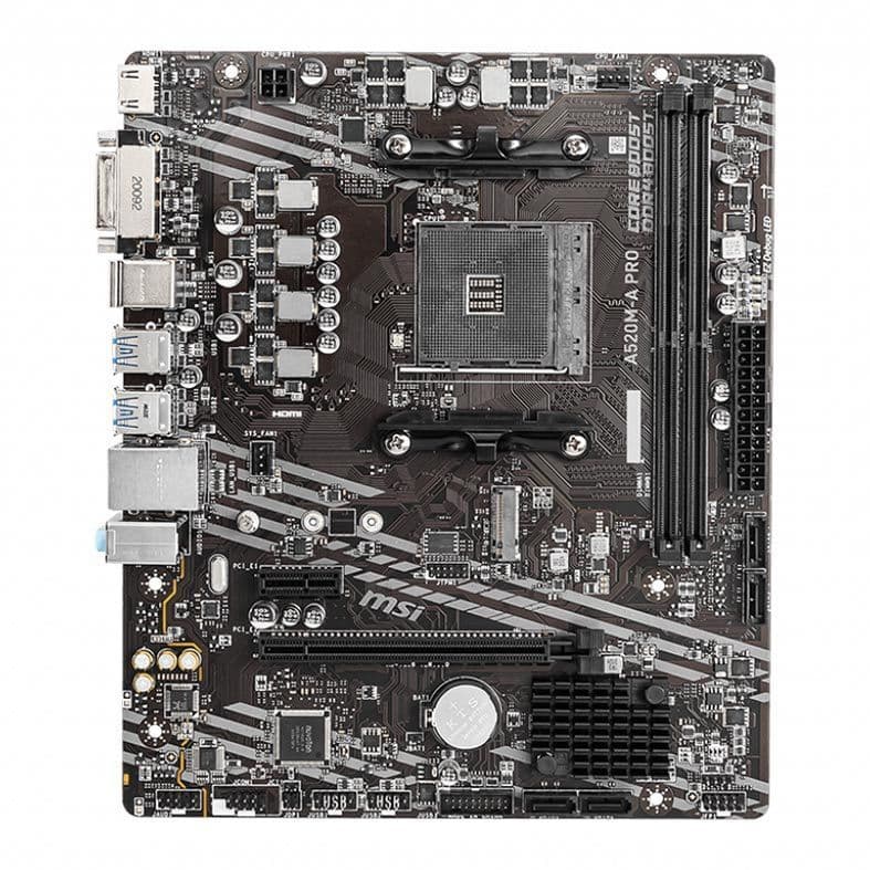 Placa Mae MSI A520M-A PRO, DDR4, Socket AM4, M-ATX, Chipset AMD A520, A520M-A-PRO