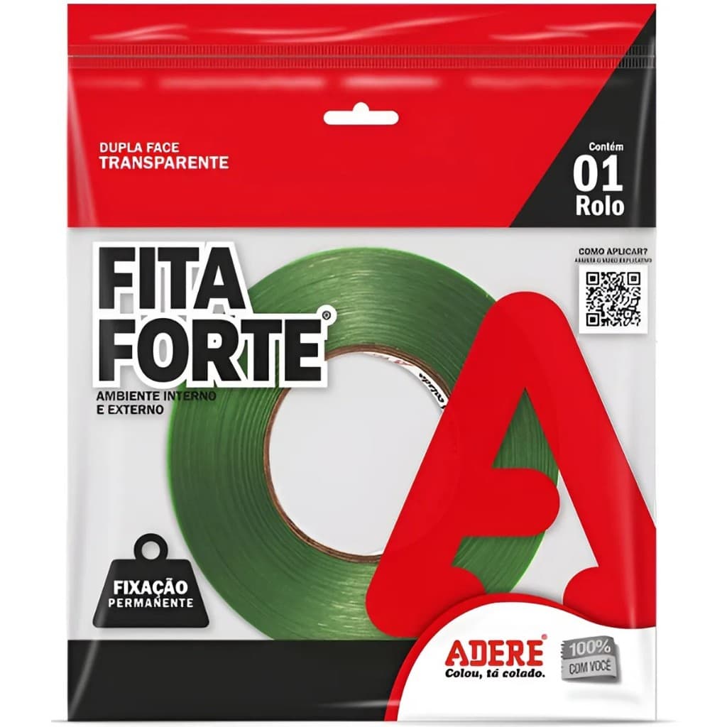 Fita Dupla Face Massa Acrílica Transparente 20metros Adere