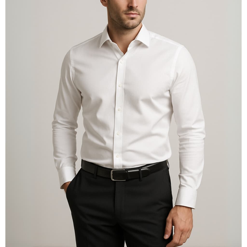 Camisa Social Branca Masculina Manga Longa Slim Luxo Premium