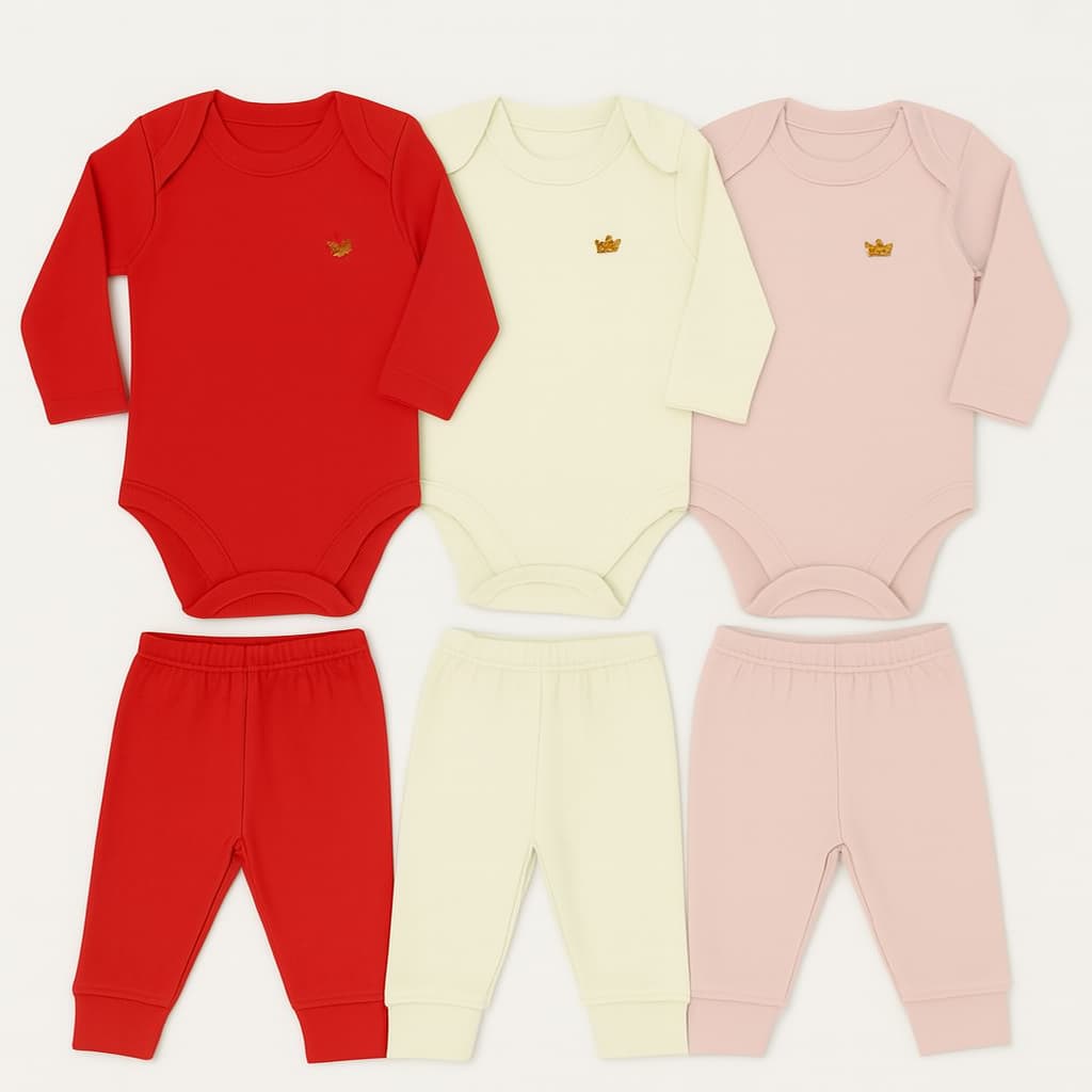 Conjunto Bebê Body Manga Longa + Calça / Mijão – Kit Enxoval 100% Algodão- Kit Body Manga Longa + Calça Bebê -