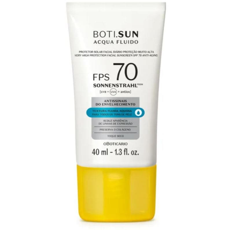 BOTI.SUN Protetor Solar Facial Antissinais FPS70 Acqua Fluido 40ml - oBoticário