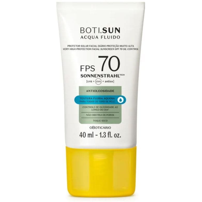 BOTI.SUN Protetor Solar Facial Antioleosidade FPS70 Acqua Fluido 40ml - oBoticário