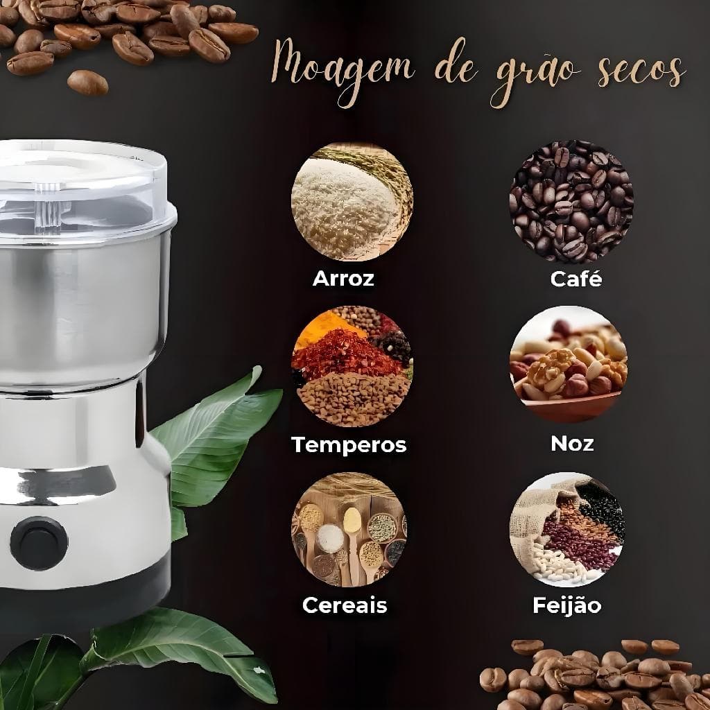 Moedor De Grãos E Café Elétrico 4 Lâminas Moinho de Grãos Farinha Em Aço 220V F5