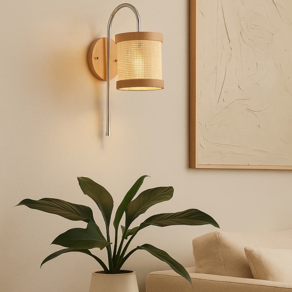 Luminária de Parede Arandela Moderna Curve Led Straw 2511 Natural Luminárias Müller