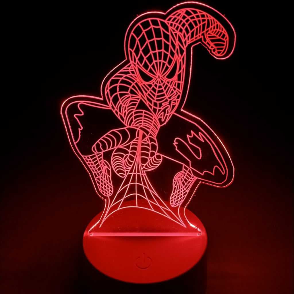 Abajur Luminária Homem Aranha Spider Man Led 3D Ac0006 Luz Noturna Presente Criativo Divertido Quarto Infantil menino