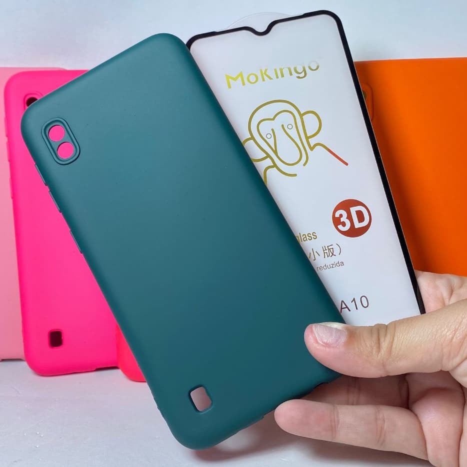 Capa A10 + Película 3D Kit Samsung Capinha Case Protetora Celular Silicone