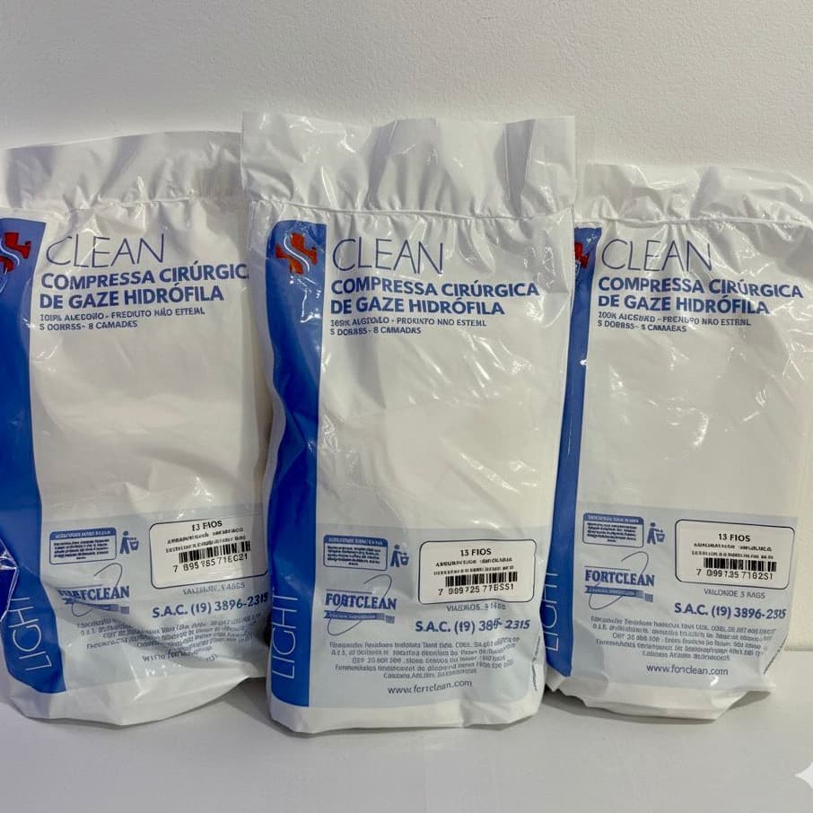 Gaze não estéril pacote 100g - Kit 300g (3 pacotes)