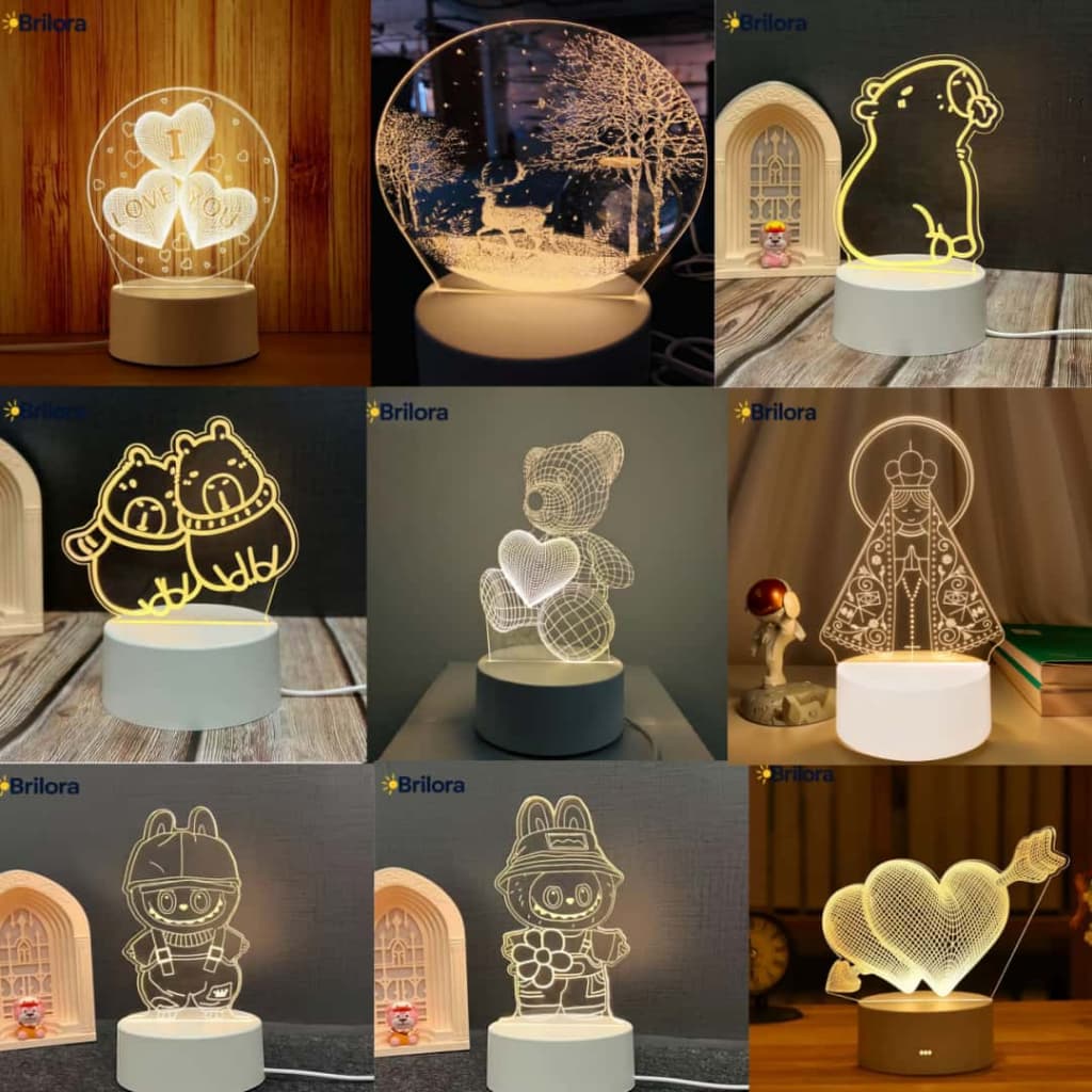 Luminária LED 3D Aparecida em Acrílico Abajur Decorativo Bivolt