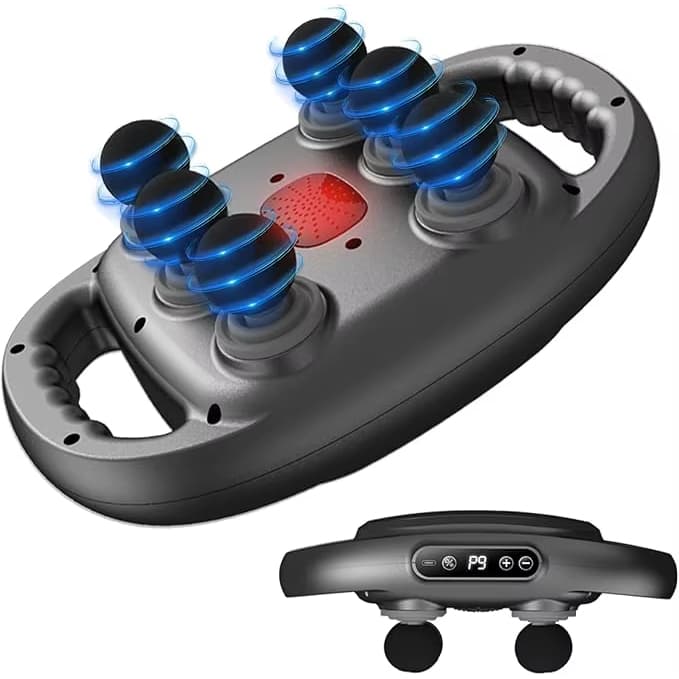 Massageador Elétrico Corporal com 6 Pontas – Pistola de Massagem Muscular Profunda
