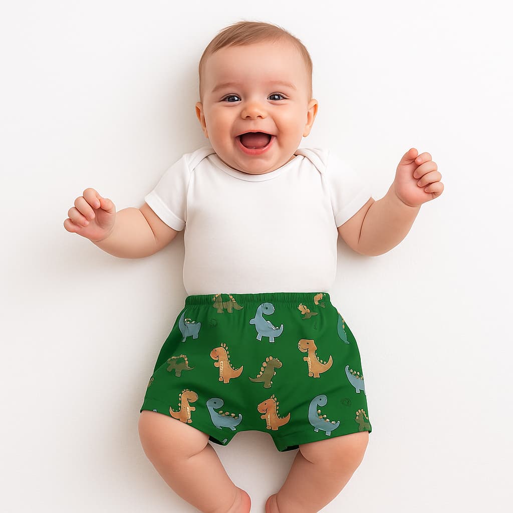 Short Tapa Fralda Bebê Menino 100% Algodão Suedine | Estampas Divertidas | Leve e Confortável | Doctor Baby